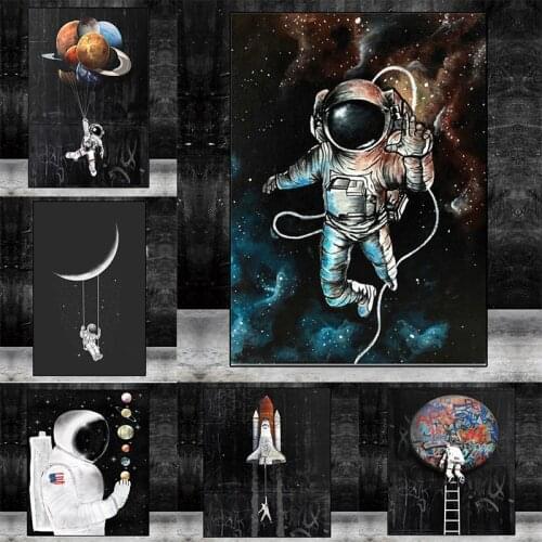 Astronaut Space Dreaming Stars Oil Painting Canvas Painting Posters and Prints Wall Art Pictures for Living Room Home Decor