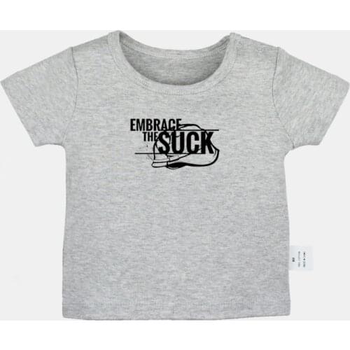 Embrace The Suck Always Kiss Me Good Night Love Design Newborn Baby T-shirts Toddler Graphic Solid Color Short Sleeve Tee Tops