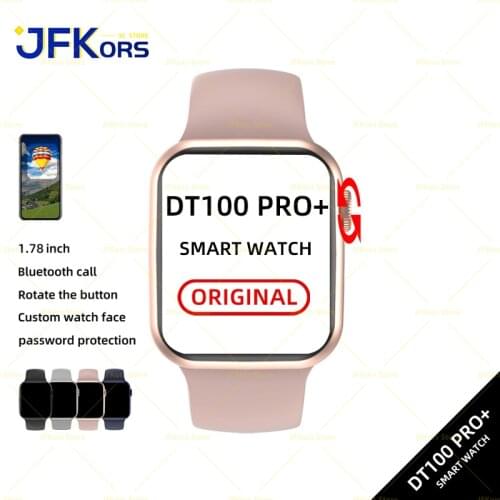 Original 2021 DT100 Smart Watch Women Men Heart Rate Monitor Fitness Tracker Bluetooth Call Custom DIY Face Smartwatch