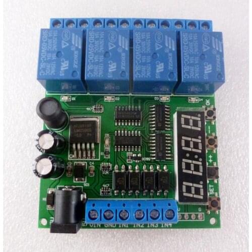 DC 5V 9V 12V 24V 4-channel Digital Tube Multi-function Delay LED Time Timing Relay