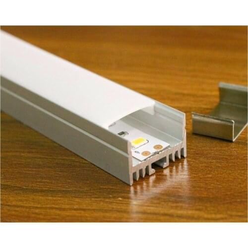 QSG-2318;LED aluminum profile(anodized silver color) with PC cover;for flexibe or hard LED strips