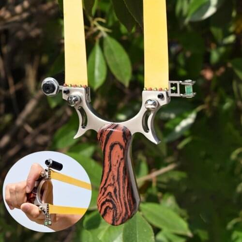 Alloy Slingshot High Quality Outdoor Shooting Slingshot with Red Laser Sight High Precision Outdoor Shooting Kids Outdoor Toys