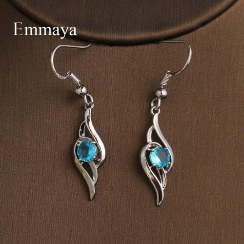 Emmaya Fascinating Geometry Design Cute Earring Women Fashion Party Choice With Blue Zirconia Delicate Jewelry In Banquet