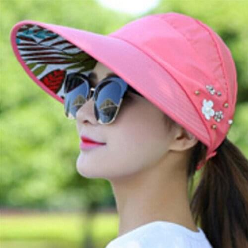 Sun Hats For Women Visors Hat Fishing Fisher Beach Hat UV Protection Cap Black Casual Womens Summer Caps Ponytail Wide Brim Hat