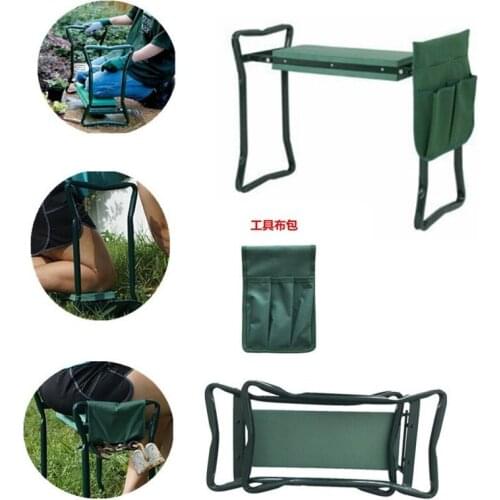 Folding Garden Kneeler with Handles Stainless Steel Garden Stool with EVA Kneeling Pad and Storage Bag Gardening Gifts Supply