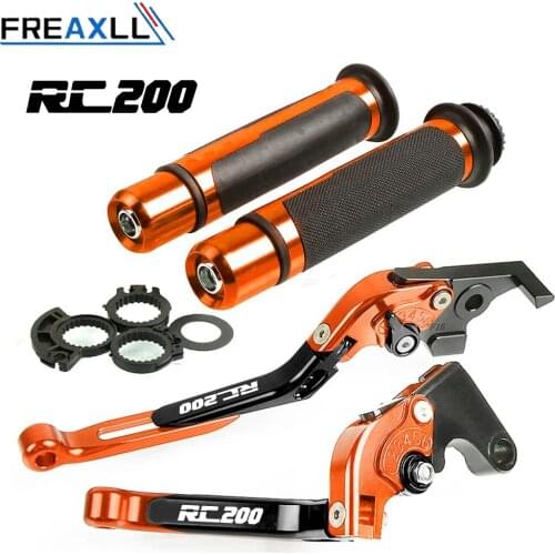 Folding Extendable Adjustable CNC Aluminum Brakes Clutch Levers Handle Hand Grips Set For RC200 RC 200 2014 2015 2016 2017