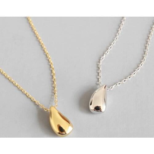 1pc 100% Authentic 925 Silver STERLING FINE Jewelry Polished Tears /Water Drop Necklace Pendants Chain X1