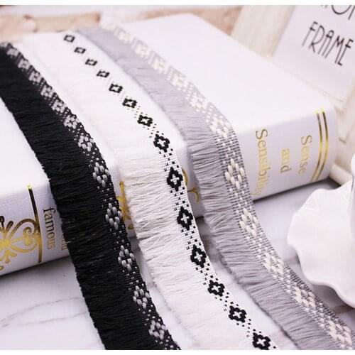 1Yards/Lot Cotton Fringe Tassel Trim Lace Ribbon Cord Braided Silk Tassel Fringe Trim Sewing Accessories Tassels for Jewelry Diy