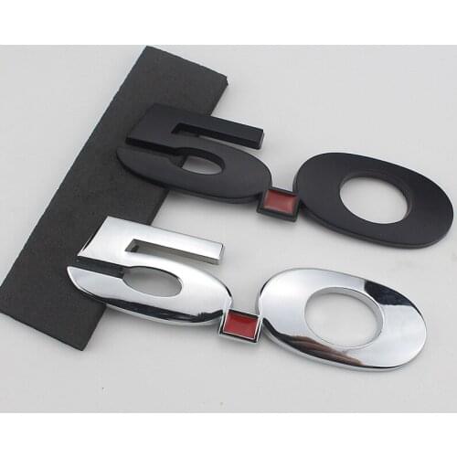 10pc 3D Car Styling ABS Plating 5.0 Emblem Rear Trunk Badge Side Logos Cars body Stickers black silver
