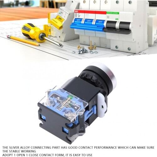 10Pcs BEM38-11 22mm Momentary Metal Push Button Switch Automatic Reset 1 Open 1 Close Flat Push Button Key Switch