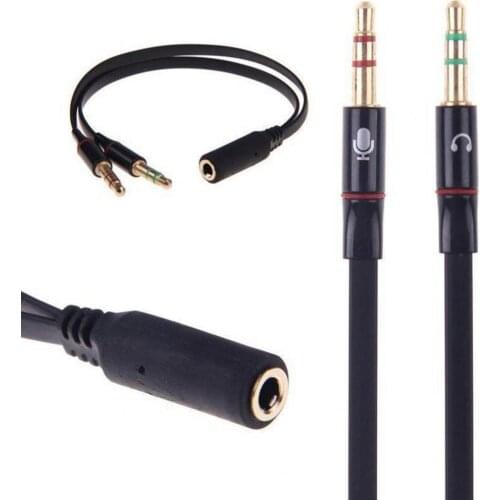 3.5mm Audio Cable 2 in 1 Stretch-resistant TPE Convenient Headphone Splitter for Phones