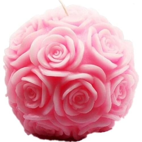 Ball Rose 3D Silicone Candle DIY Mold Handmade Soap Mold Candle Making Mold Craft Art Ornaments Decorating Mold 3D Mould