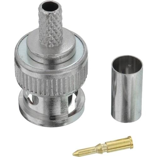 5Packs New Arrival Male BNC Plug Connector for RG58 RG-58 Crimp Plugs Cable Radio Cables Connection Socket Adapter Accessories