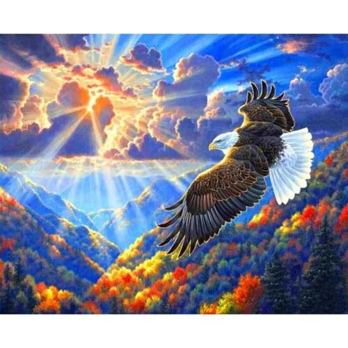 5D Diy Diamond Embroidery Mosaic Eagle Cross Stitch Paintings Rhinestone Animal Picture Wall Art Poster Print Home Decoration