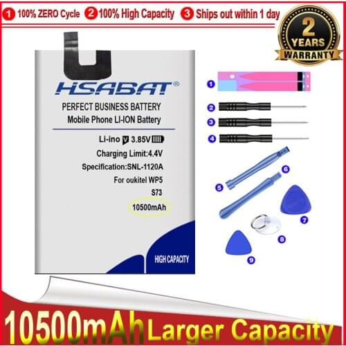 HSABAT 0 Cycle 10500mAh S73 Battery for OUKITEL WP5 IP68 Waterproof Smartphone MT6761 5.5 inch Replacement Accumulator