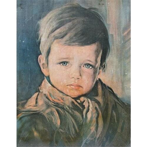 5D DIY Full Round/Square Diamond Painting Tears Boy 3D Embroidery Cross Stitch Rhinestone Mosaic Home Decor Gift Y149