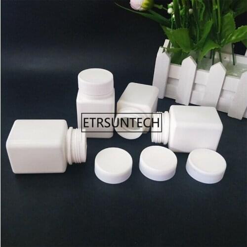 50ml white plastic square capsule bottle,pharmaceutical packaging plastic bottle F1270