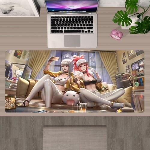 Large XXL Mousepad LOL KDA Sexy Girl Gaming Accessories Mouse Mat 30X60 Mouse Pad Gamer Non-slip Mausepad Tappetino Mouse 90X30