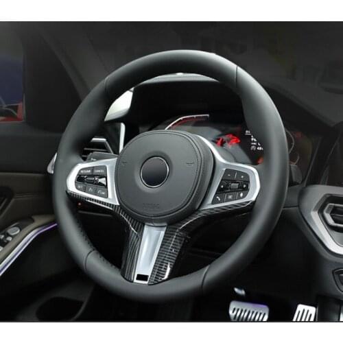 Car Steering Wheel Decoration Cover Trim Carbon Fiber Style Stickers For BMW X5 G05 X3 X4 G01 G02 G30 Interior Auto Accessories