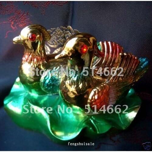 Feng Shui A PAIR MANDARIN DUCKS LOVE & FIDELITY/Resin MANDARIN DUCKS