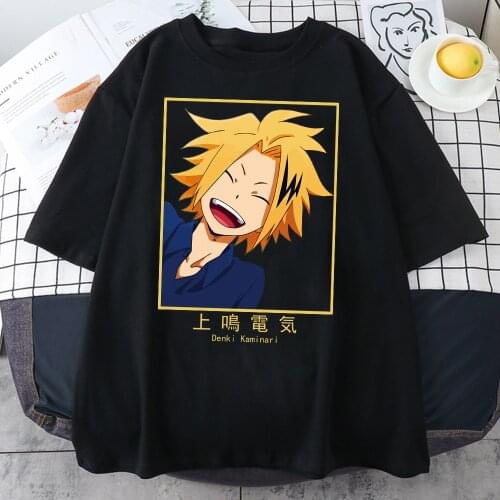 My Hero Academia Shirt MHA Boku No Hero Academia Kaminari Denki Graphic Short Sleeve T Shirt Harajuku
