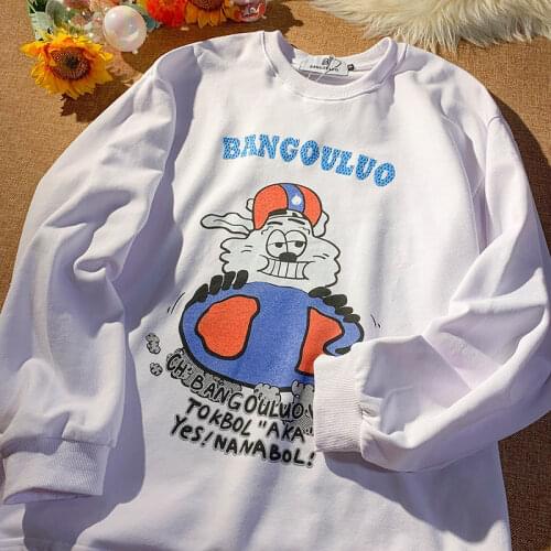 Harajuku Brand Cute Cartoon Letters Graphic Hoddies Sweatshirts Goth Fashion Teens Clothes Long Sleeve Tops Autumn Winter Casual