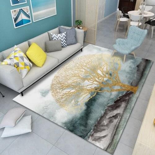European style home living room carpet light luxury visual abstract bedroom carpet custom rectangular carpet machine washable cu