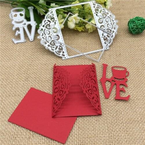 3pcs Love Greeting METAL CUTTING DIES Stencil Scrapbooking Photo Album Card Paper Embossing Craft DIY