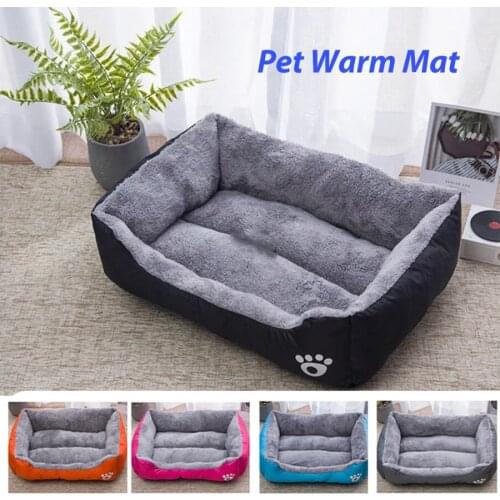 Dog Bed Fleece Pet Winter Warm Mat Cat Bed Thicken Mattress Puppy Soft Kennel Pet Cushion Waterproof Bottom Cozy Sofa Supplies