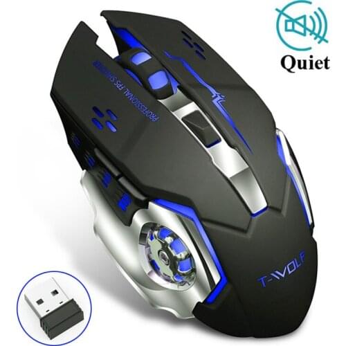 2021 Gaming Mice Professional Silent Wireless Mouse 2.4GHz 2400DPI Rechargeable USB Game Backlit Mouse For PC Laptop