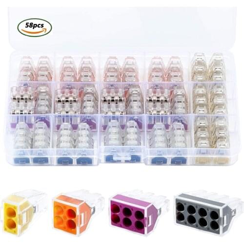 Push-in Wire Connector Wall-Nut Port Conductor Junction Boxes Non-Twist Connector for Solid Stranded Tin Bonded Wire Terminal