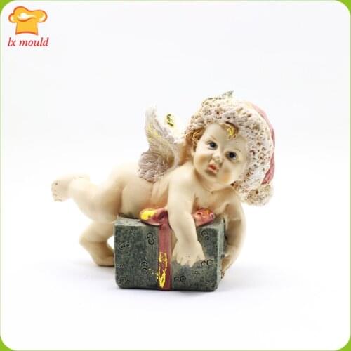 LXYY New Christmas Angel Silicone Molds DIY Handmade Angel and Child Silicone Soap Mould, Candy and Cake Decorating Candle Tool