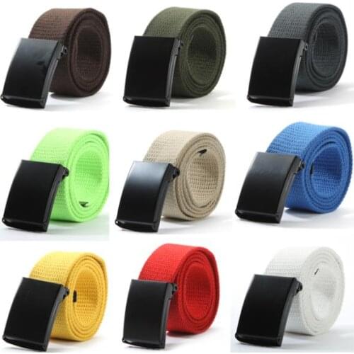 New Unisex Waist Belt Womens Mens Plain Webbing Waistband Casual Canvas Belt High Quality