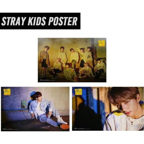 30*45cm Kpop stray kids Poster Yellow Wood Album High quality HD picture Printed on fabric stray kids Poster