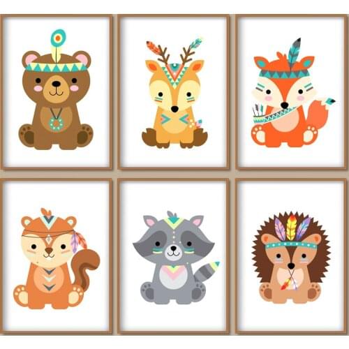 Full Round Diamond Painting Lion Deer Fox Bear Squirrel Embroidery Diamond Mosaic Cross Stitch Kits Kids Room Decoration