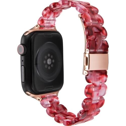Resin strap for apple watch band se 40mm 44mm Bracelet For iWatch 6 5 4 Applewatch 3 42mm 38mm thin women Wristbands