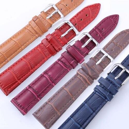 New 12MM 14MM 16MM 18MM 20MM 22MM 24mm smooth grain genuine leather (cow split) watches band watch strap men and women straps
