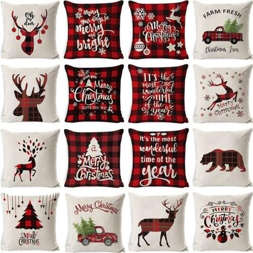 Christmas Polyester Cushion Cover Sofa Cushions Plant Throw Pillow Christmas Decorations For Home Xmas Decoration Natale 2020