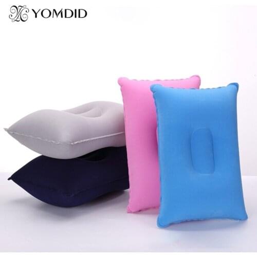 Foldable Pillow Outdoor Sports Picnic Trip Square PVC Flocking Inflatable Pillow Solid Rectangle High Quality Pillow Almohad