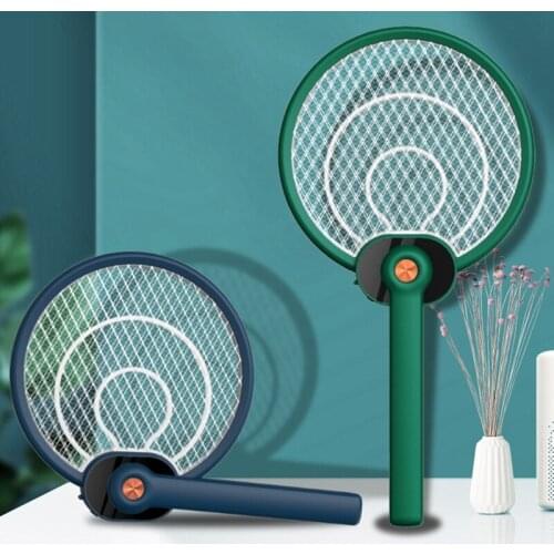 Foldable LED Electric Mosquito Swatter High-Density Power Grid Anti Fly Bug Mosquito Racket Pest Control Products