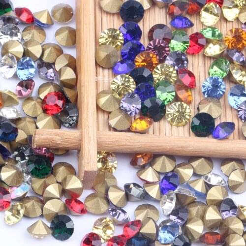 Glass Crystal Many Colors Point Back Rhinestone Beads ss32 288Pcs Glue On Round Shape Handimade Craft Ornament Diy Trimming