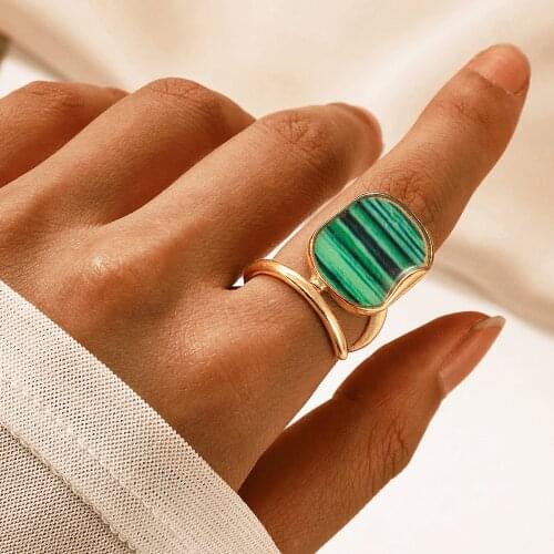 Tocona Luxury Stripe Big Single Joint Ring for Women New Gold Color Alloy Metal Open Party Jewelry Accessories кольца 17655