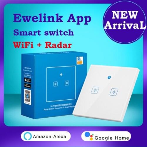 For Yandex Station Alice Smart Home Light Switch With Radar Sensor Wifi 1/3 Way Smart Switch Work With Alexa Google Ewelink App