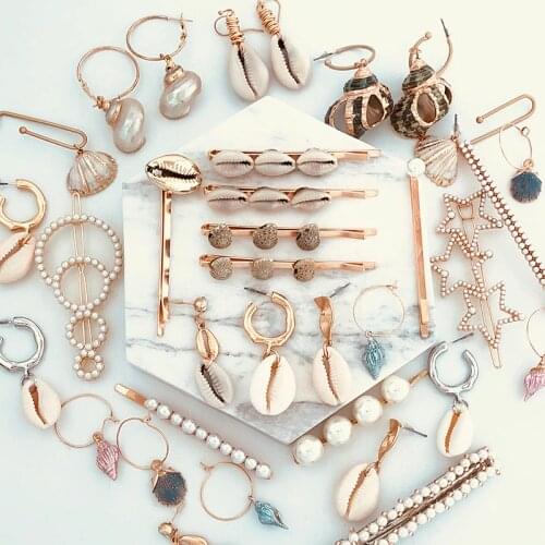 FASHIONSNOOPS 2020 za New Pearl Barrettes Sea Shell Hair Grip Hairpin Hair Clip For Women Girl Wedding Accessories