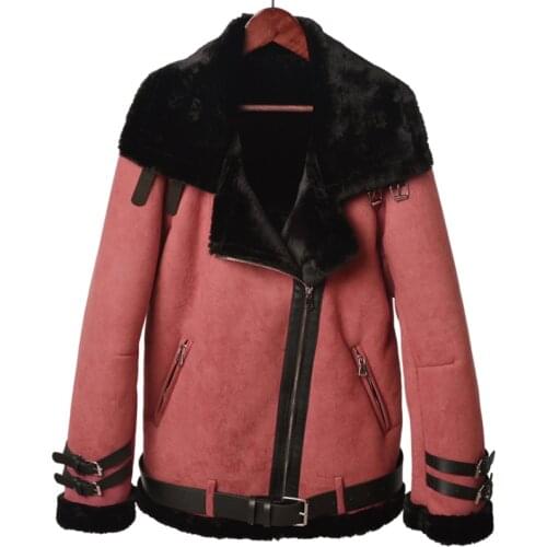 Russian Winter Style Woman Fur Lined Jackets and Coats Brand Designer Automotive Sheepskin Overcoats Women XXXL Plus Size A300
