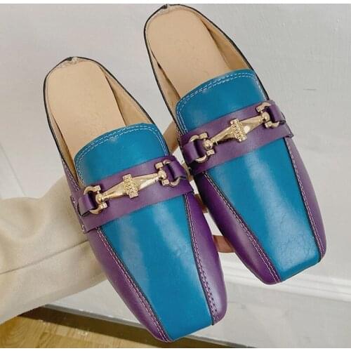 Womens Sandals 2021 Fashion Flat Loafers Summer Beautiful INS Style Mules Slippers（Size 35-41