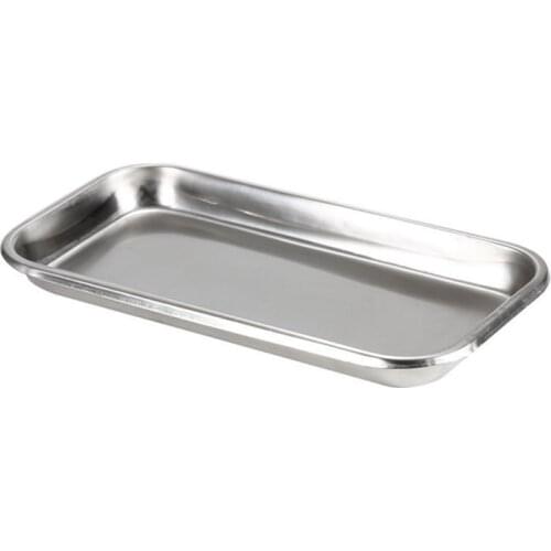1PC Stainless Steel Cosmetic Storage Tray Nail Art Equipment Plate Doctor Surgical Dental Tray False Nails Dish Tools