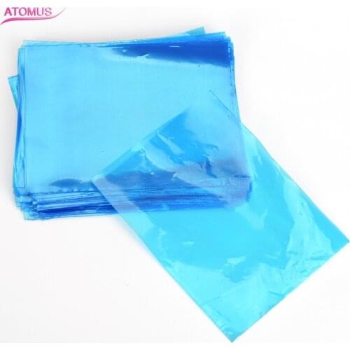 100 Pcs/Pack Tattoo Accessories Plastic Clear Blue Covers Bags Professional Tattoo Machine Protective Bag Waterproof Bag