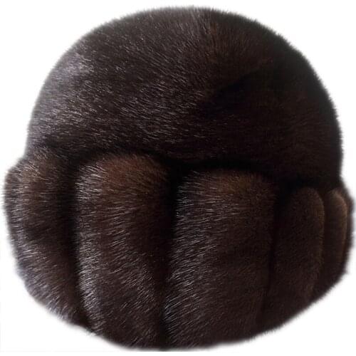 2021 Genuine real natural Whole Skin Mink Fur Hat Cap Women Fashion Winter Headgear