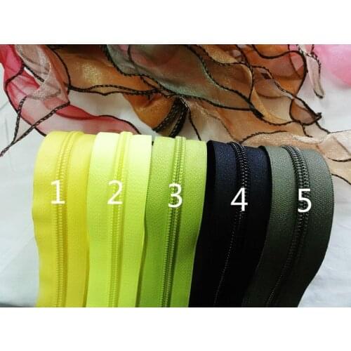 3# High Quality Multi Color Waterproof Nylon Zipper 5M+5pcs Sliders ForTailor Sewing DIY Jacket Shoes Ski Suit Outdoor Sports